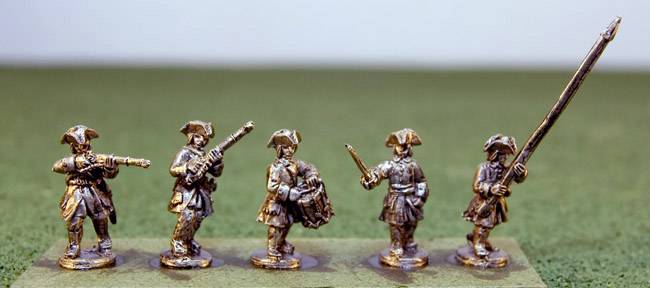 Dismounted Dragoons with Command in tricorns